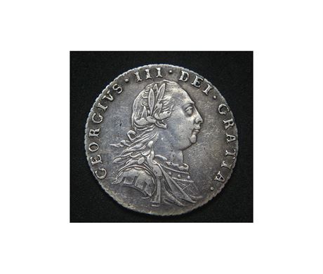 1787 Sixpence - GEORGE III BRITISH SILVER COIN - V NICE CONDITION